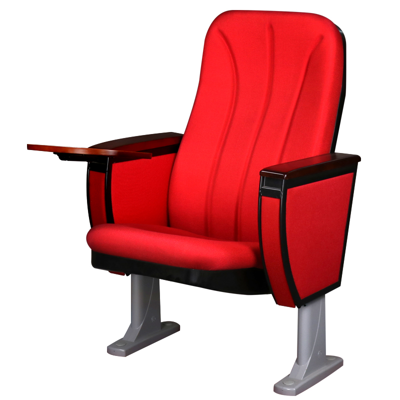 modern Folded church chair fabric wood Conference Auditorium Chair with writing Pad