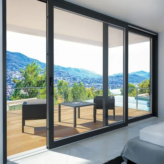 Interior/Exterior Multi Panels White Aluminum Double Tempered Glass Folding Doors With Lock Set