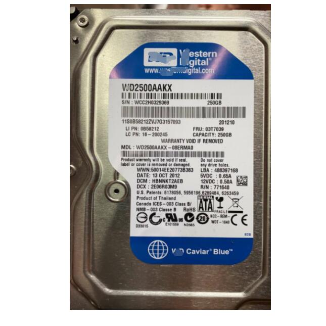 Для WD2500AAKX 250 ГБ SATA 3,5 дюйма HDD Рабочий стол синий Жесткий диск 7200 об/мин 16 Мб кэш SATA 6,0 ГБ/сек. внутренний жесткий диск