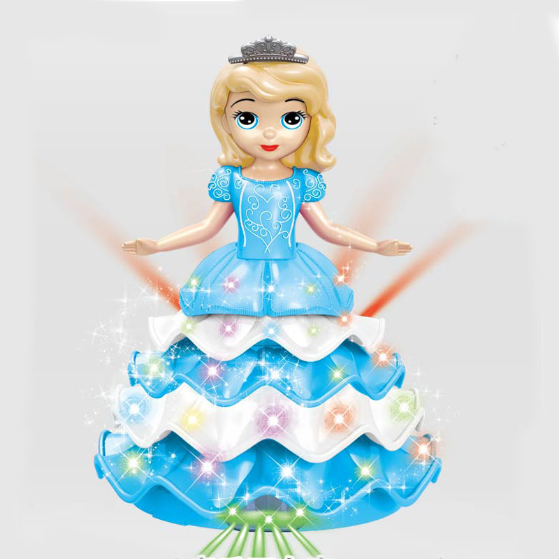 New Flashing Light Doll with Music Hot Sale Toys Battery Operated Doll Bump and Go Toys WHOLESALE