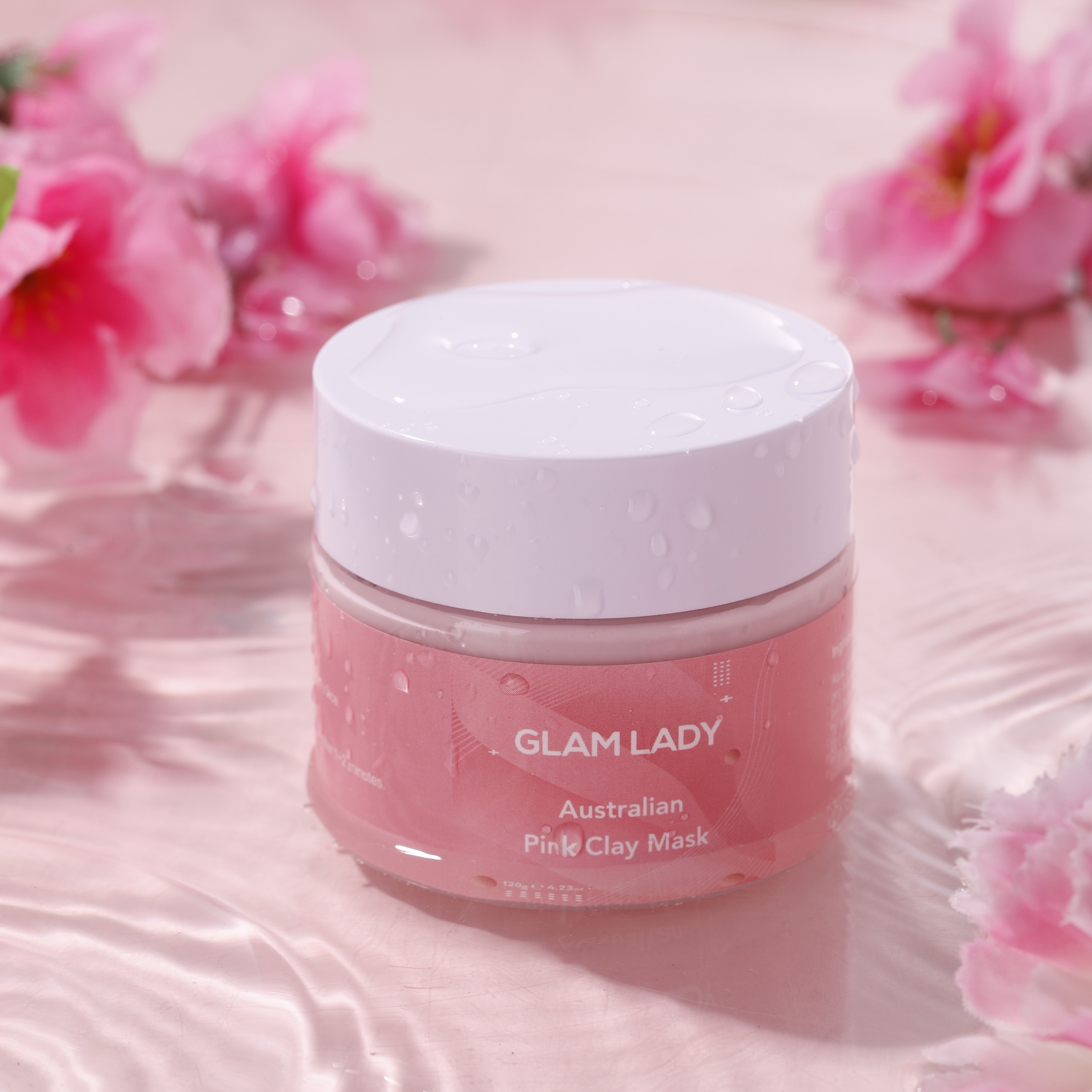Glam Lady розовая глиняная маска для лица с экстрактом розы для глубокого очищения и отбеливания