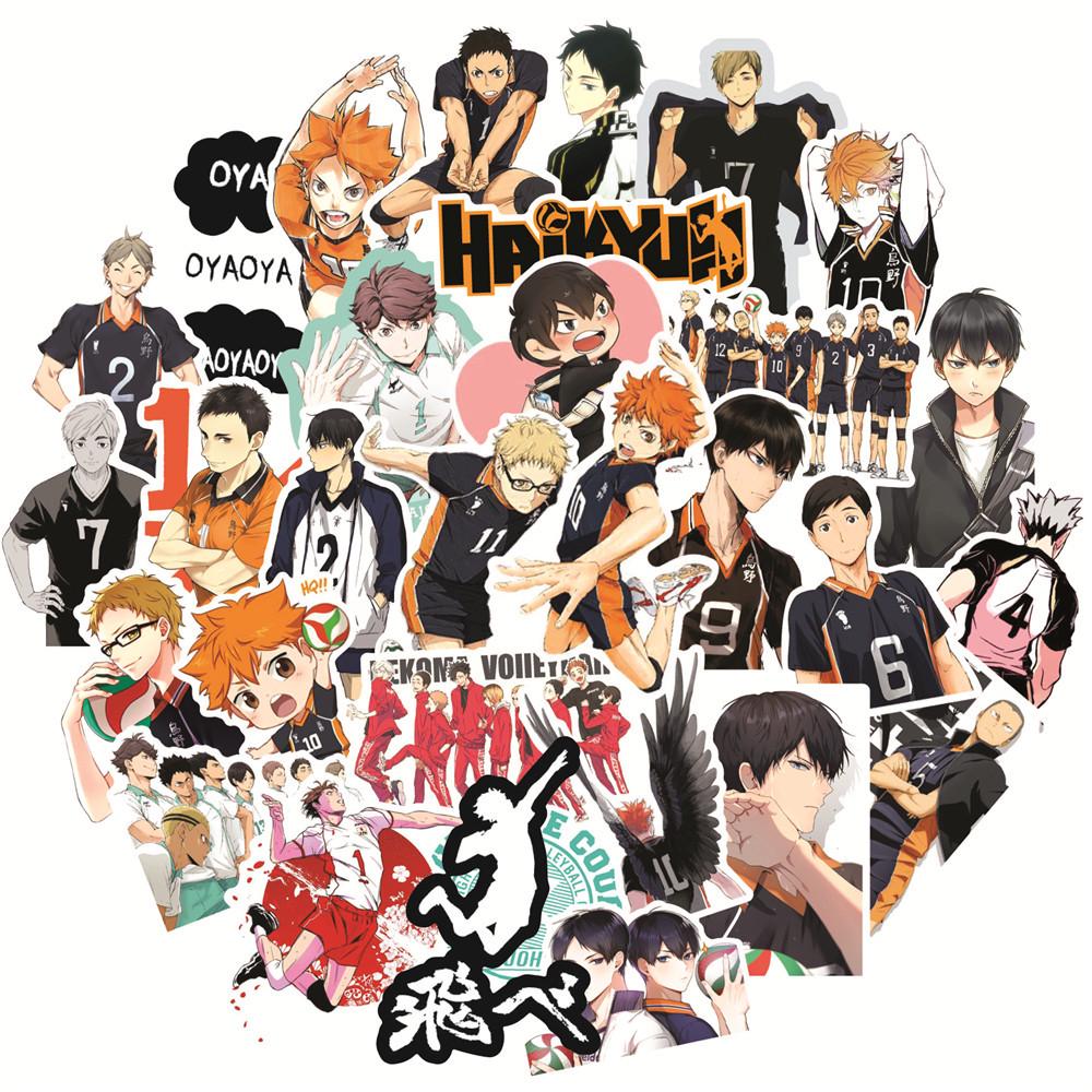 50 шт./пакет манга Haikyuu! ПВХ-наклейки Hinata Shoyo, коллекция японских аниме, наклейки на багаж, рассекающий демонов