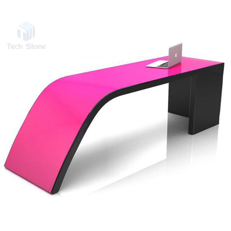 Goo-looking unique pink surface finish modern small meeting room desk