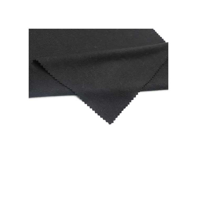 Pure black simple noble style wool acrylic fabric.