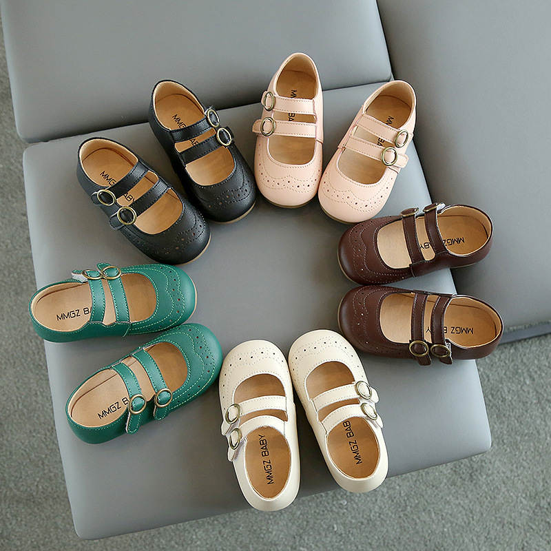 Children's small leather shoes Spring and summer new soft-soled cute princess shoes Round toe breathable single shoes