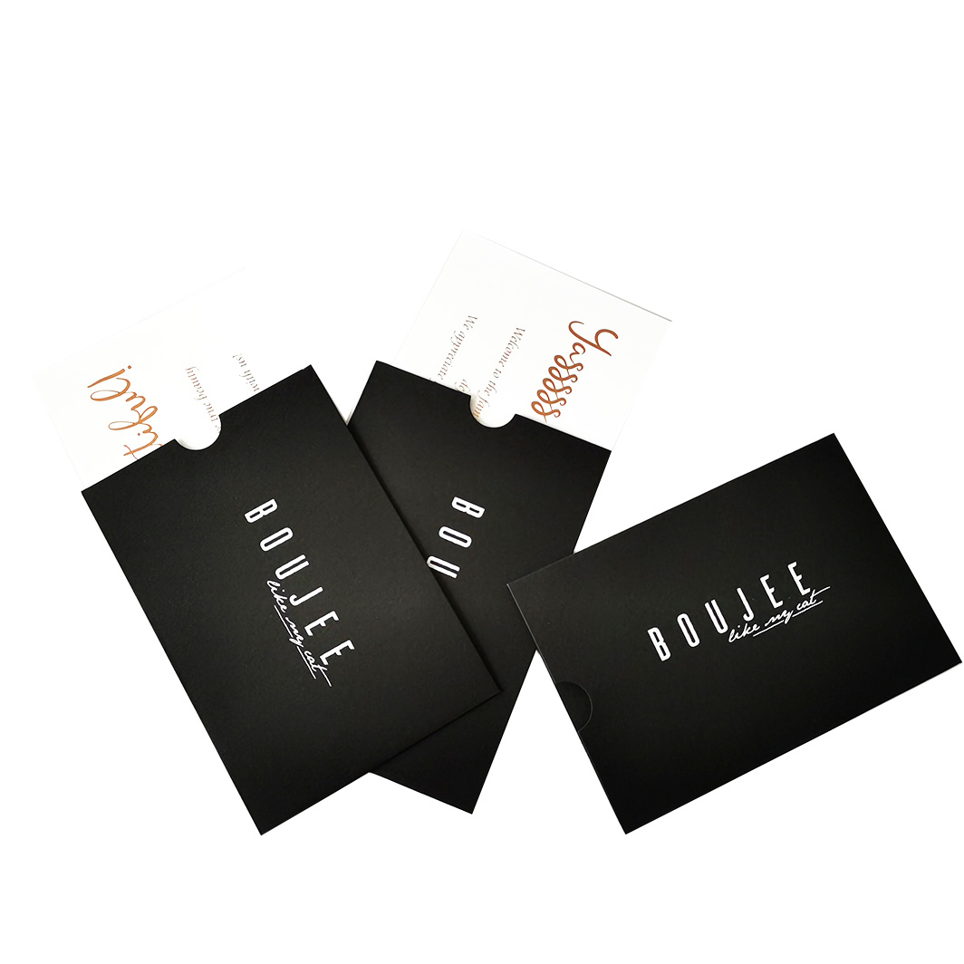 Gloss black paper custom size with logo packaging envelope for thank you card