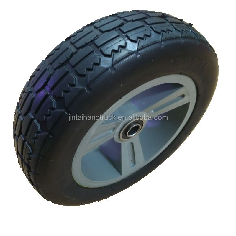 8 inch 10inch 12 inch semi pneumatic rubber wheel 10x2.75 plastic hub flat free tire 10x275
