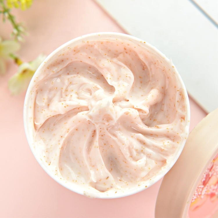 Custom Private Label 2021 Container Vegan Fruit Apricot Peach Exfoliantes Purifying Body Scrub