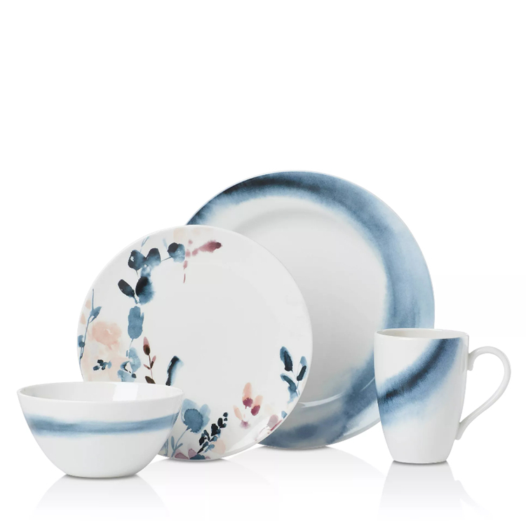 Floral royal dinner plate bowl dinnerware ceramic tableware set for wedding meeting