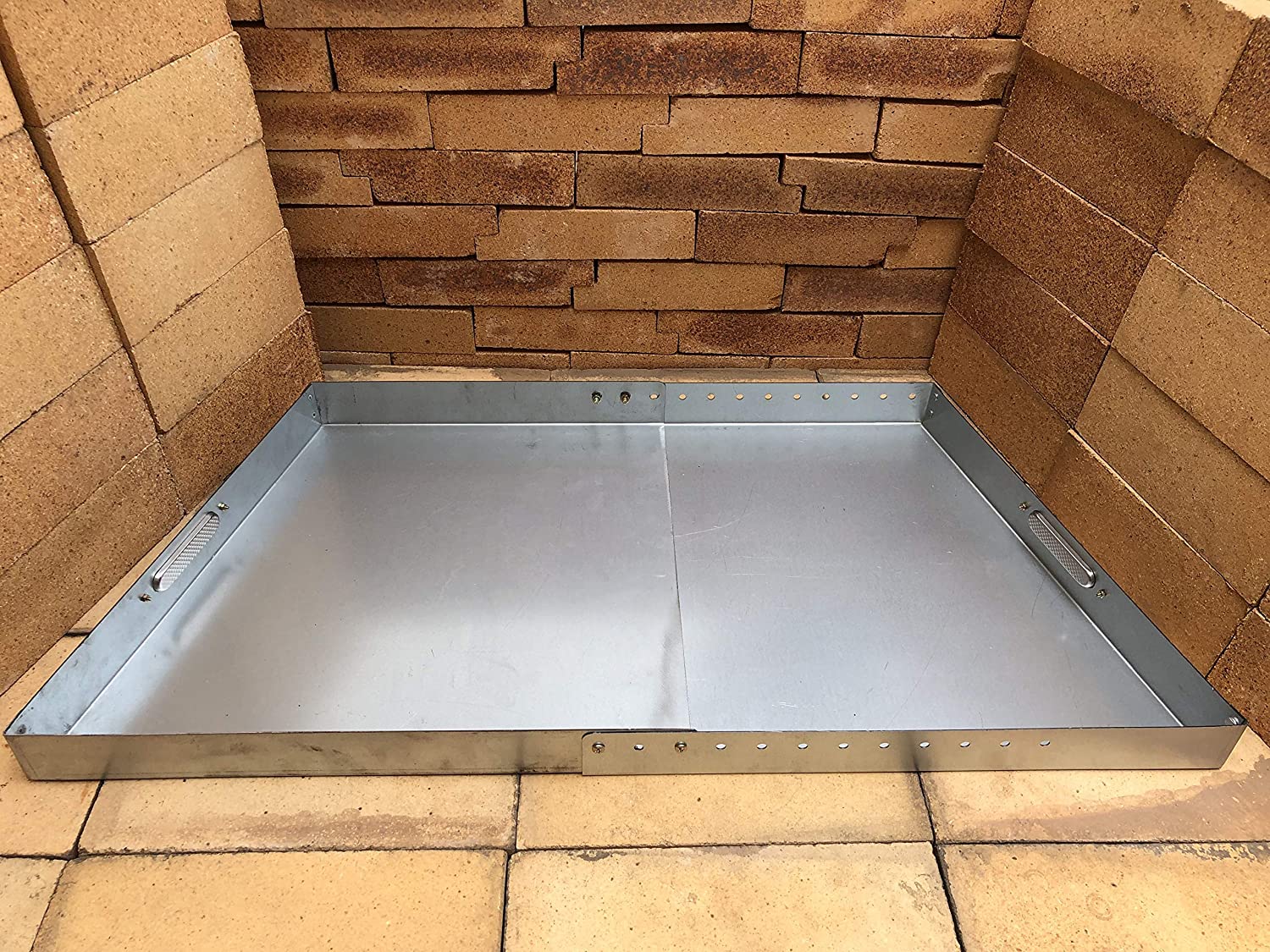 Fireplace Tray-Expandable/Adjustable Ash Pan with Handles for Up to 30" Fire Place Grate-Nuts and Bolts Included, Sliver Color