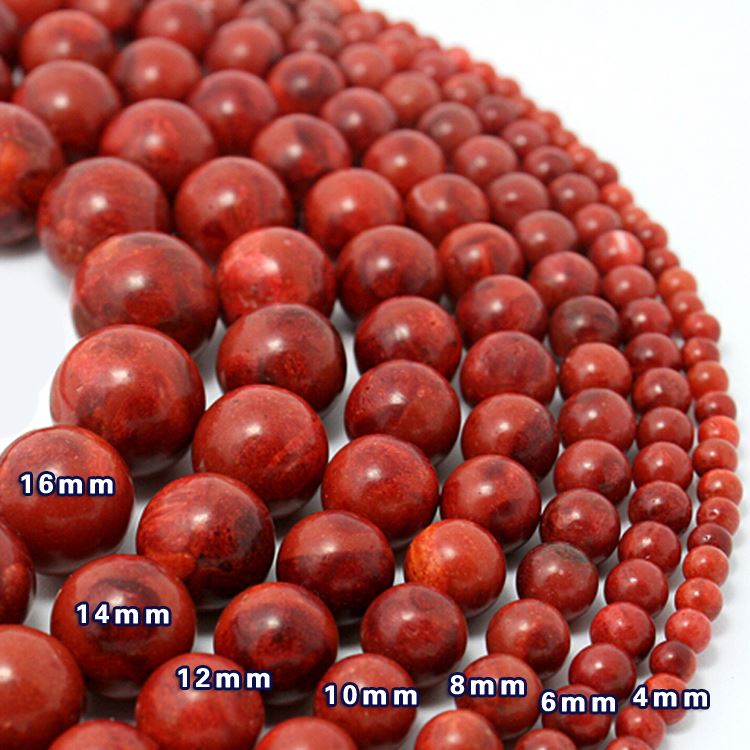 Wholesale 6/8/10/12/14/16mm Natural Round Red Coral Beads Handmade Beads For Jewelry Making DIY Bracelet Necklace Hot Selling