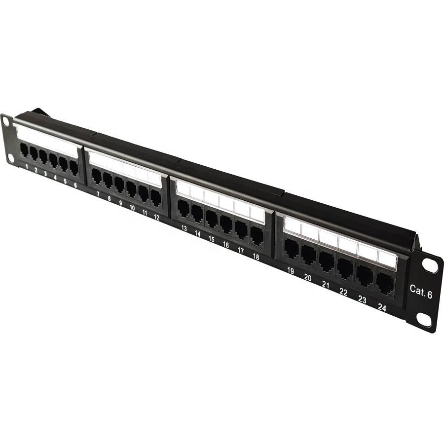 19 "1U неэкранированный сетевой коммутатор с 24 портами сети двойным iidc CAT6 коммутационная панель