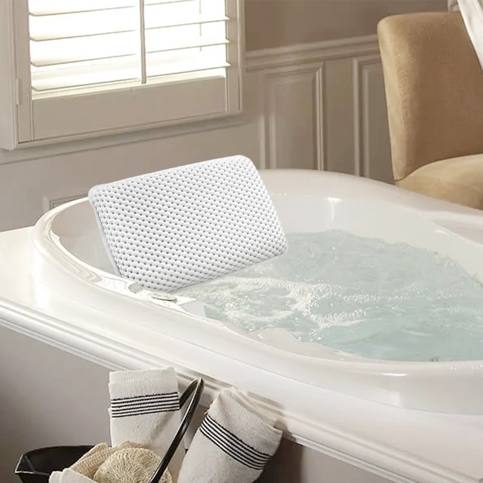 Wholesale bathroom neck spa pillow waterproof bathtub pillow with suction cup for indoor or outdoor hottub