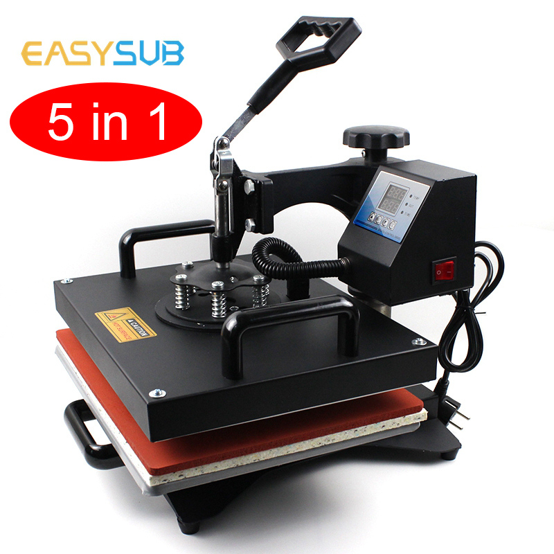Combo Flat 5 In 1sublimation Heat Transfer Machine  Printing Machine On Clothes heat press machines