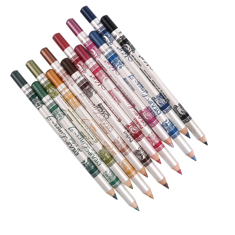 MENOW 12PCS/PACK 2 in 1 Eyeliner 12 Colors Lip Pencil Long-lasting Waterproof Makeup Cosmetic Set Eye Liner HOT SALE
