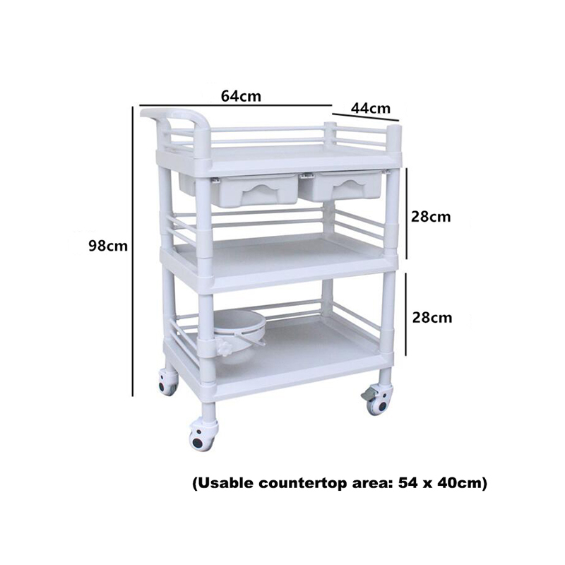 plastic beauty equipment trolly cart