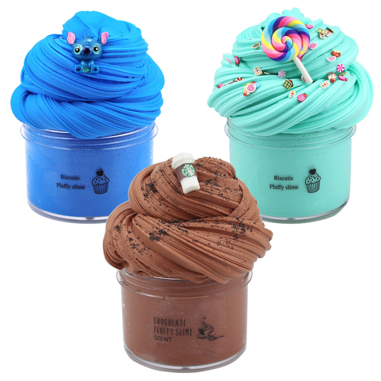China White Magic Toys Soft Clay Fluffy Big Slime Set Making Supplies