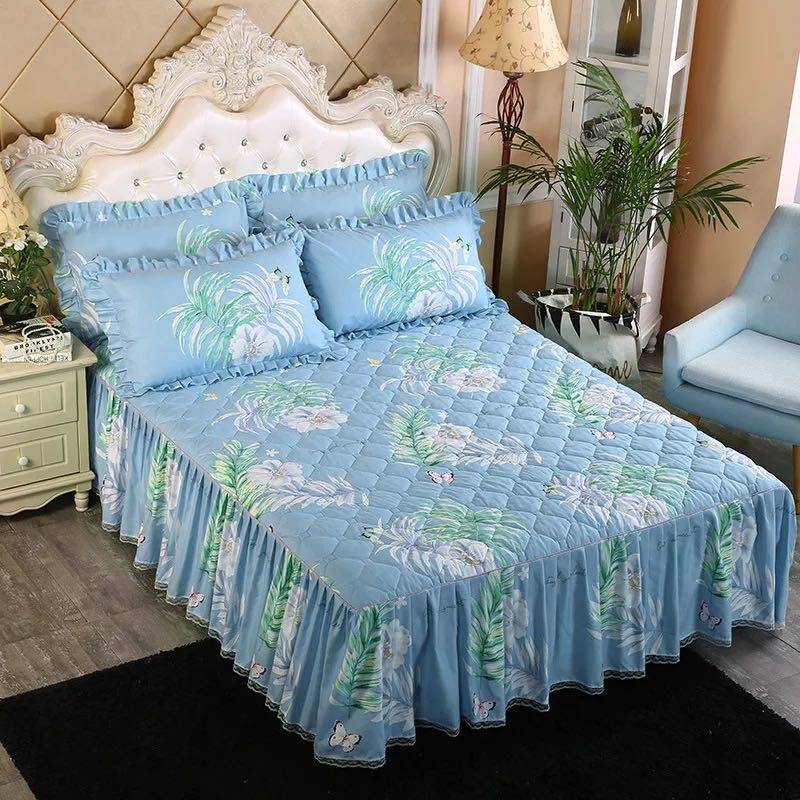 Cotton lace bedding sheets skirts and bedding luxury sets for home decor