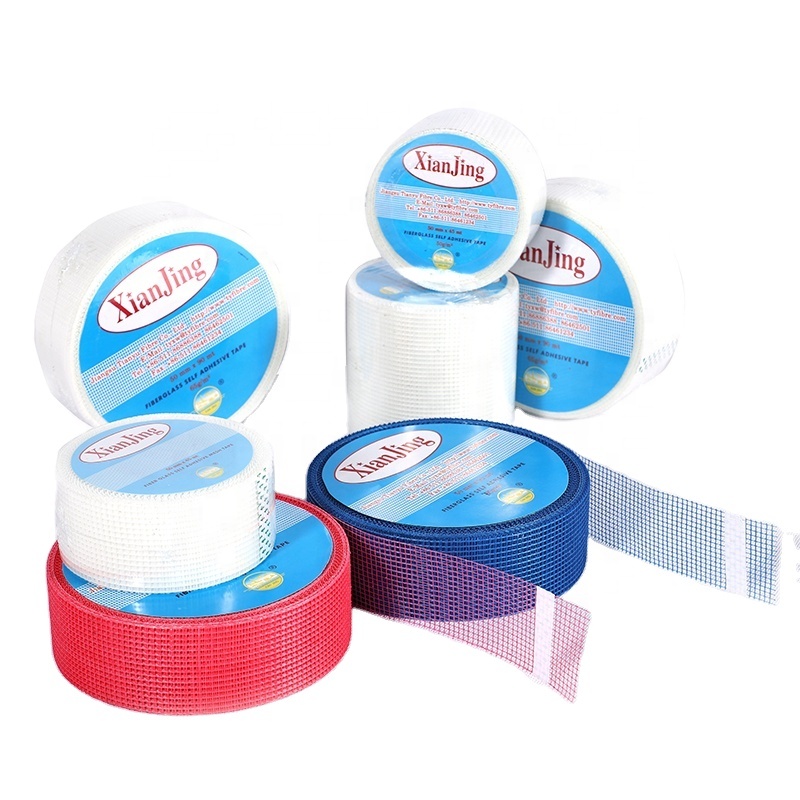 Fiberglass mesh self adhesive reinforcement scrim gypsum board 65g drywall joint tape