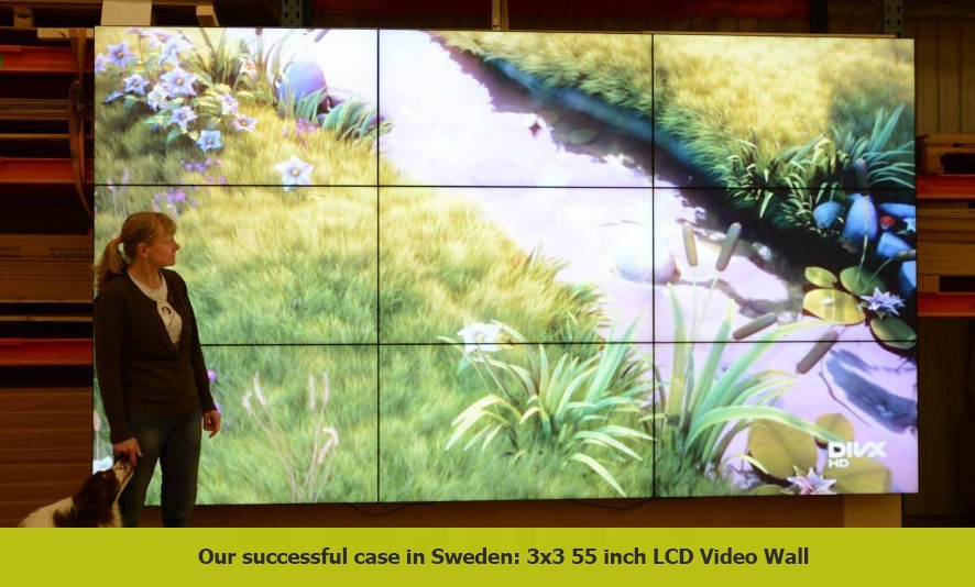 3x3 LCD 2x2 решения для видеостены 3,5 мм 49 дюймов 55 дюймов 0,88 мм Безель ультра узкий Безель бесшовная видеостена