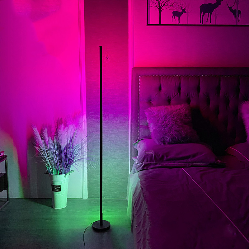 Современный минималистичный напольный светильник Rgb, меняющий цвет, алюминиевый простой изогнутый витой светодиодный напольный светильник для спальни