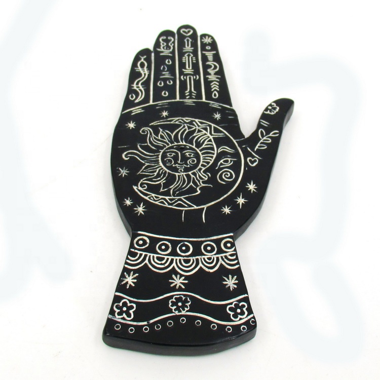 Top amazon 2021 art resin gothic palmistry hand witchcraft candle sculpture incense holder