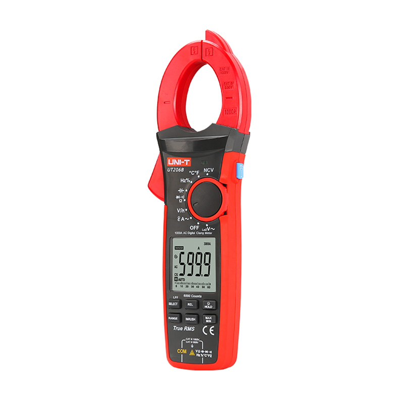 Цифровой мультиметр UT206B 1000A True RMS, тестер с зажимами, электрический блок