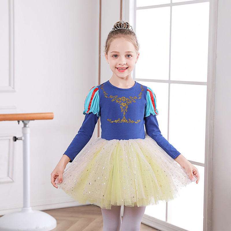 Spring Girl Clothes Dance Clothes Children's Long-sleeved Ballet Dance Skirt Practice Clothing Spring Autumn Performance Dresses