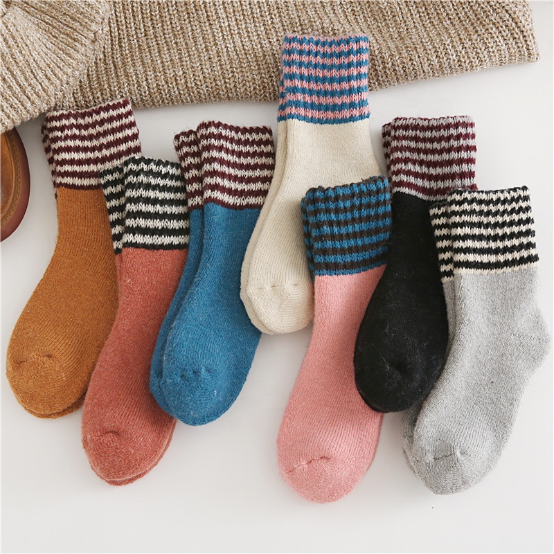 Factory high quality new desgin style colorful winter warmer cozy wool socks thicken socks women woolen socks