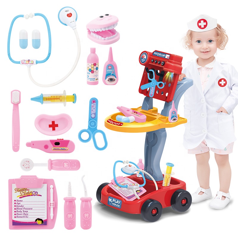 Role play kids toys doctor trolley play set pretend play toys doctor toy for kids