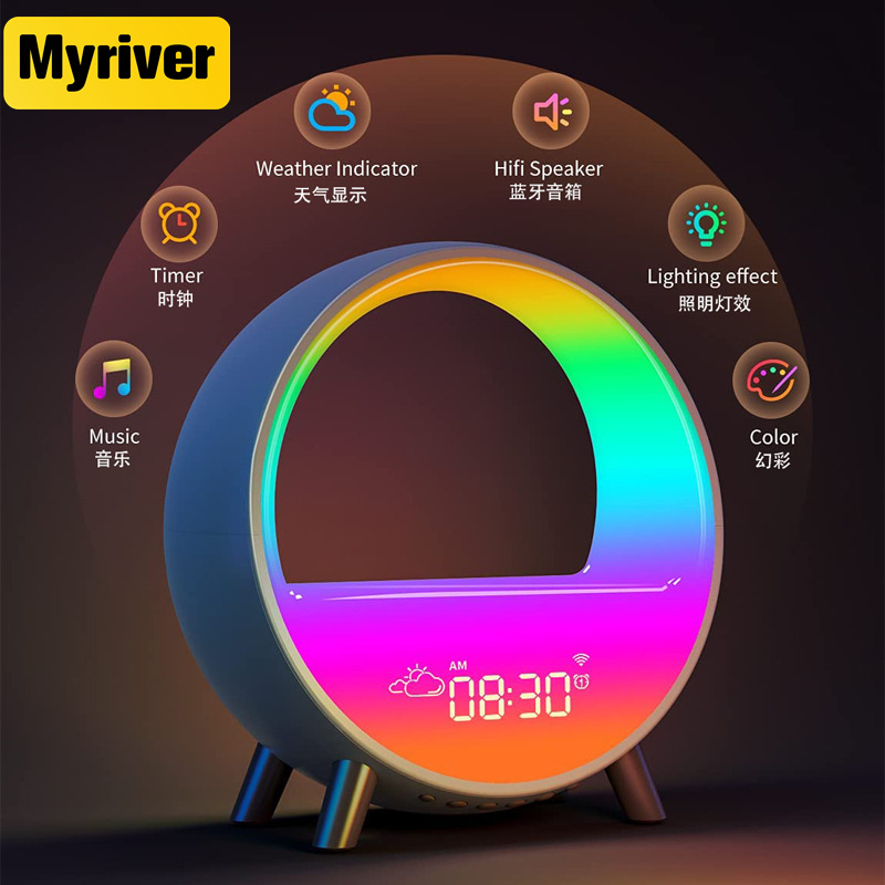 Умный Цифровой Будильник Myriver, простой будильник со светодиодной подсветкой, прикроватный столик