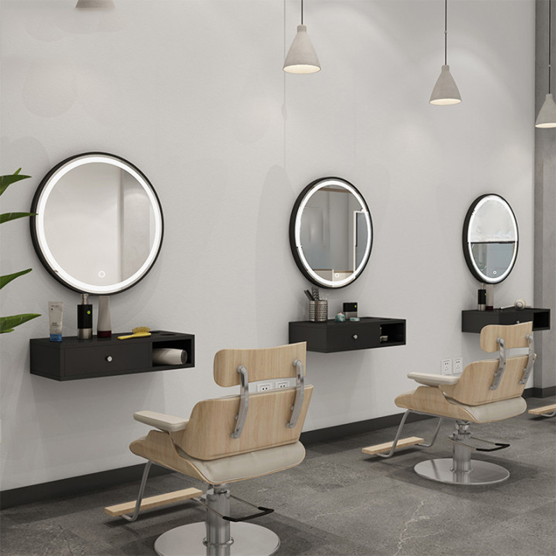 Luxury Led Light Mirror Hair Beauty Salon Furniture Barber Station make up vanity mirror light