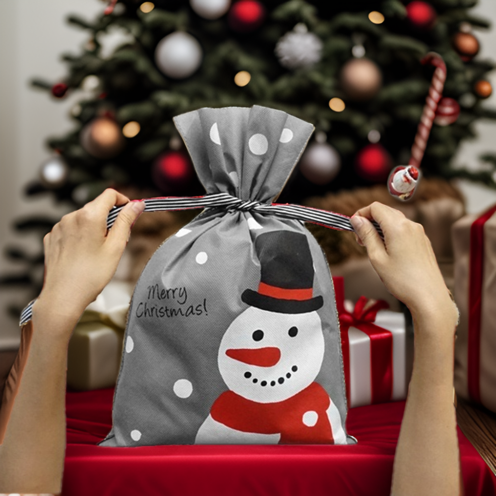 Christmas Party Supplier Packing Toy Gift Promotion Price Eco Material Non-woven Drawstring Bag