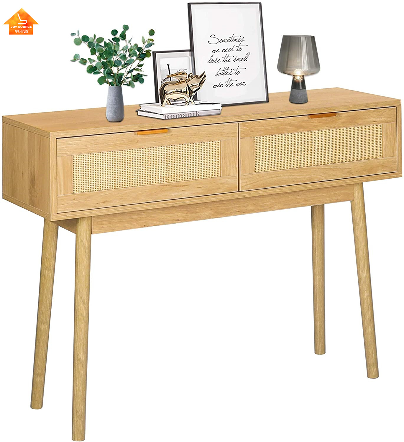 Wooden hallway rattan entryway table fashion console table hallway table for living room