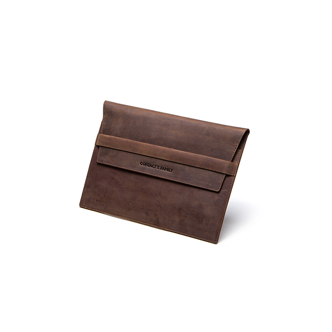 Personalized eco friendly Genuine Leather laptop sleeve custom stand bag for iPad 9.7 inch