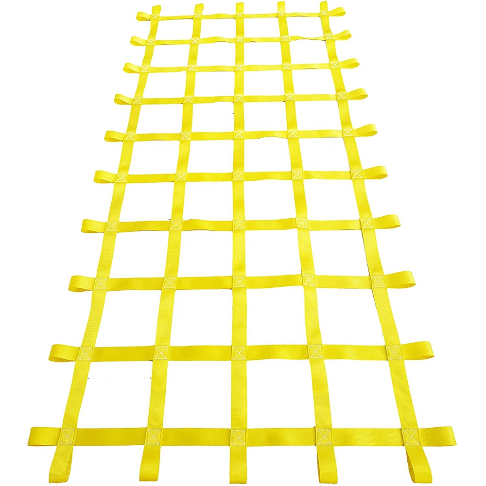 EASTOMMY ET-751951 Outdoor 8 ft * 4 ft Black Polyester Cargo Net Playground Belt Swing Adults and Child Climbing Ladder