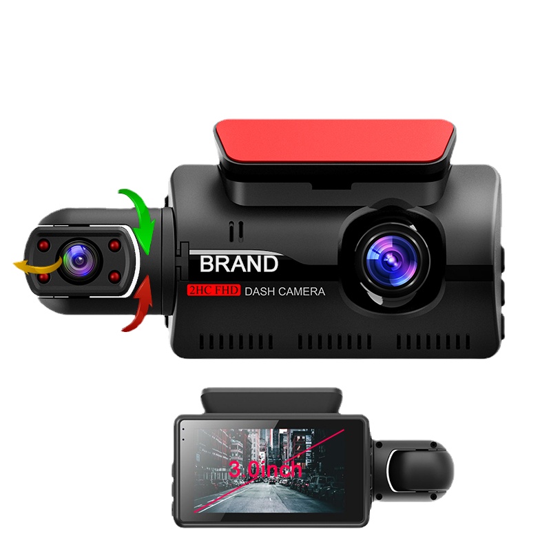 Автомобильный видеорегистратор с 2 объективами HD1080P, Автомобильный видеорегистратор в черном корпусе, 3,0 дюймовый IPS-видеорегистратор с функцией ночного видения, G-сенсор, циклическая запись, Dvr