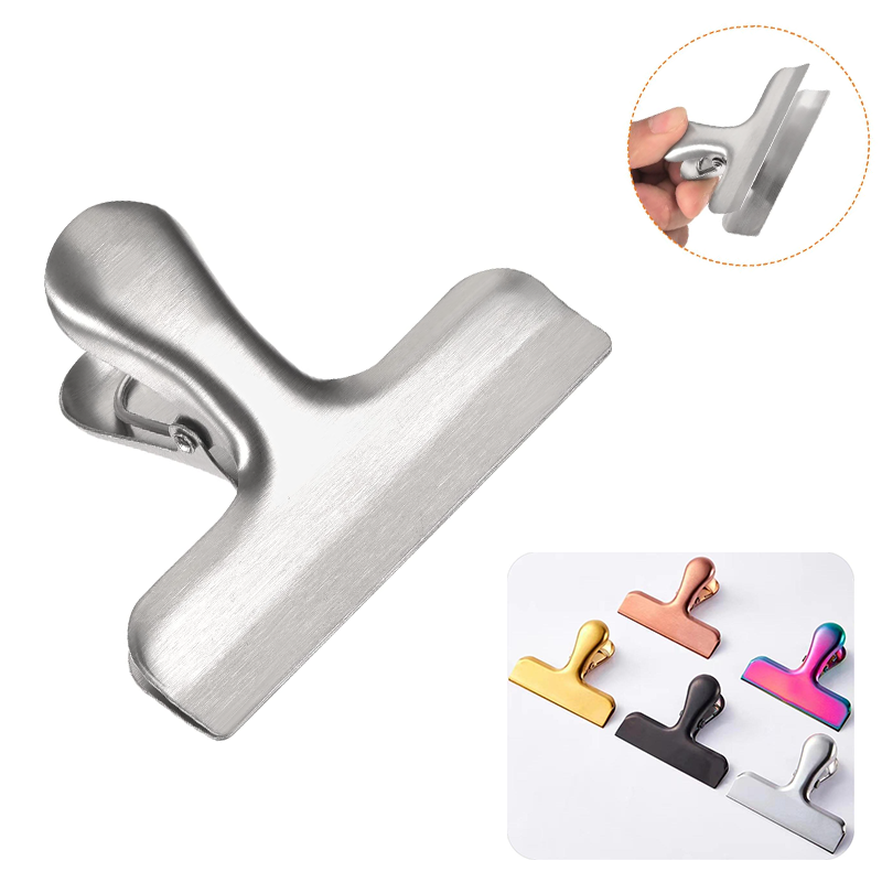 Stainless Steel Clips 3 Inch Wide Metal Grip Clip Food Sealer Bag Clamp Paper Document Ticket Binder Hinge bag Clips