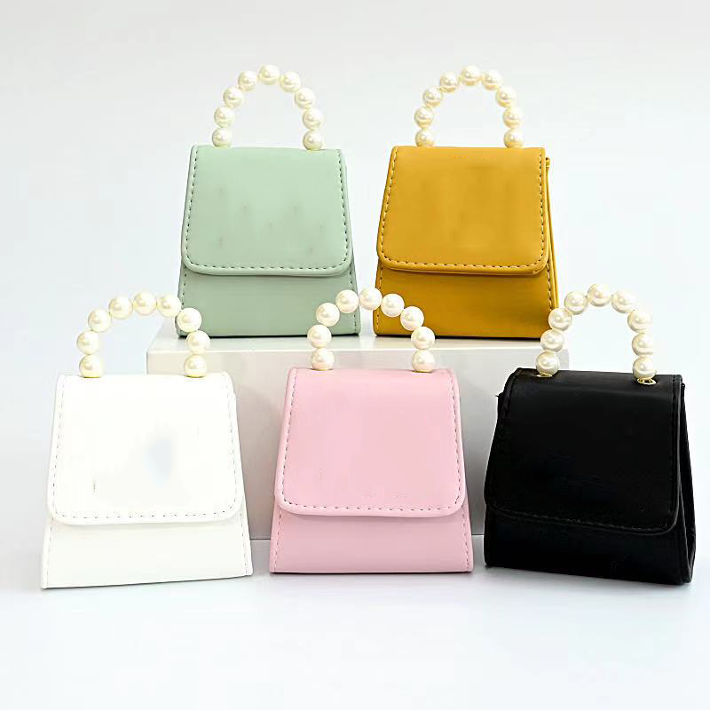 Fashion Mini bag Female 2021 New Trendy Solid Pearls Small Chain Hand Bag