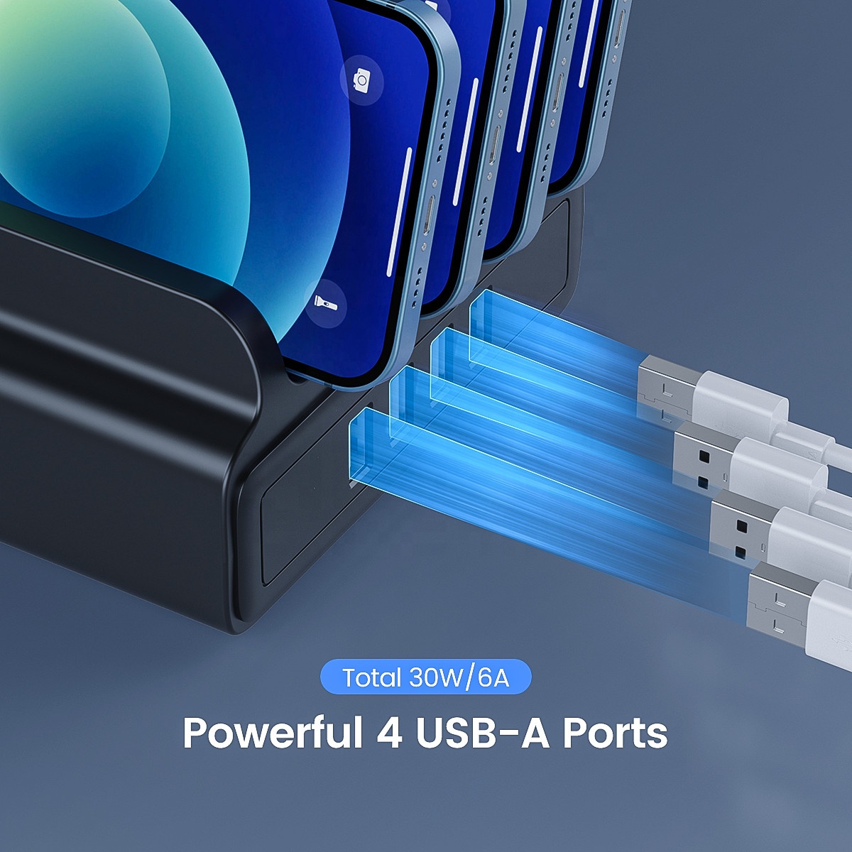 ORICO Desktop Multi Device Fast Charger Power Bank Phone Tablet USB Charging Station For Public DUK-4P