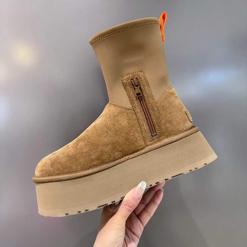 Famous Winter Custom Wholesale Design Casual Zipper Thick Waterproof Platform EVA Light Women's Snow Mid Boots Women Shoes