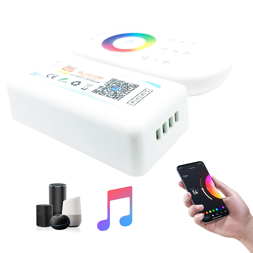 Rgb контроллер rf wifi музыкальная синхронизация 12 В tuya умные светодиодные полосы alexa voice 2,4g rf сенсорный пульт дистанционного управления led wifi rgb контроллер