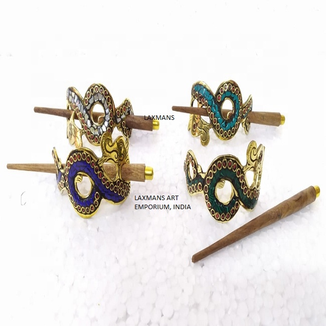 metal with stone beaded work hairsticks