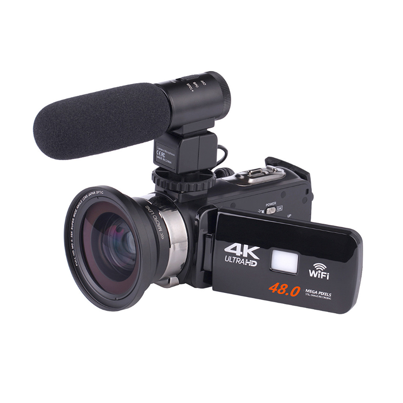 Видеокамера 4K видеокамера Vlogging цифровая камера YouTube ИК Ночное Видение 48MP с 8 ГБ 16 ГБ 32 ГБ sd-картой