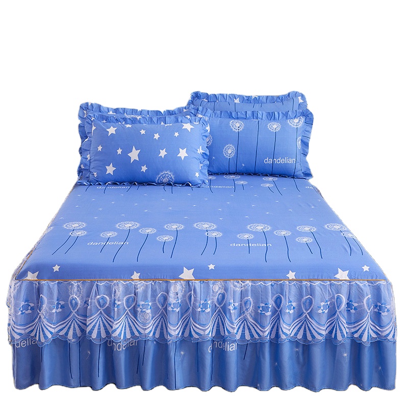 Korean Style Bed Skirt Lace Princess Style bed sheet pillow case bedding sets