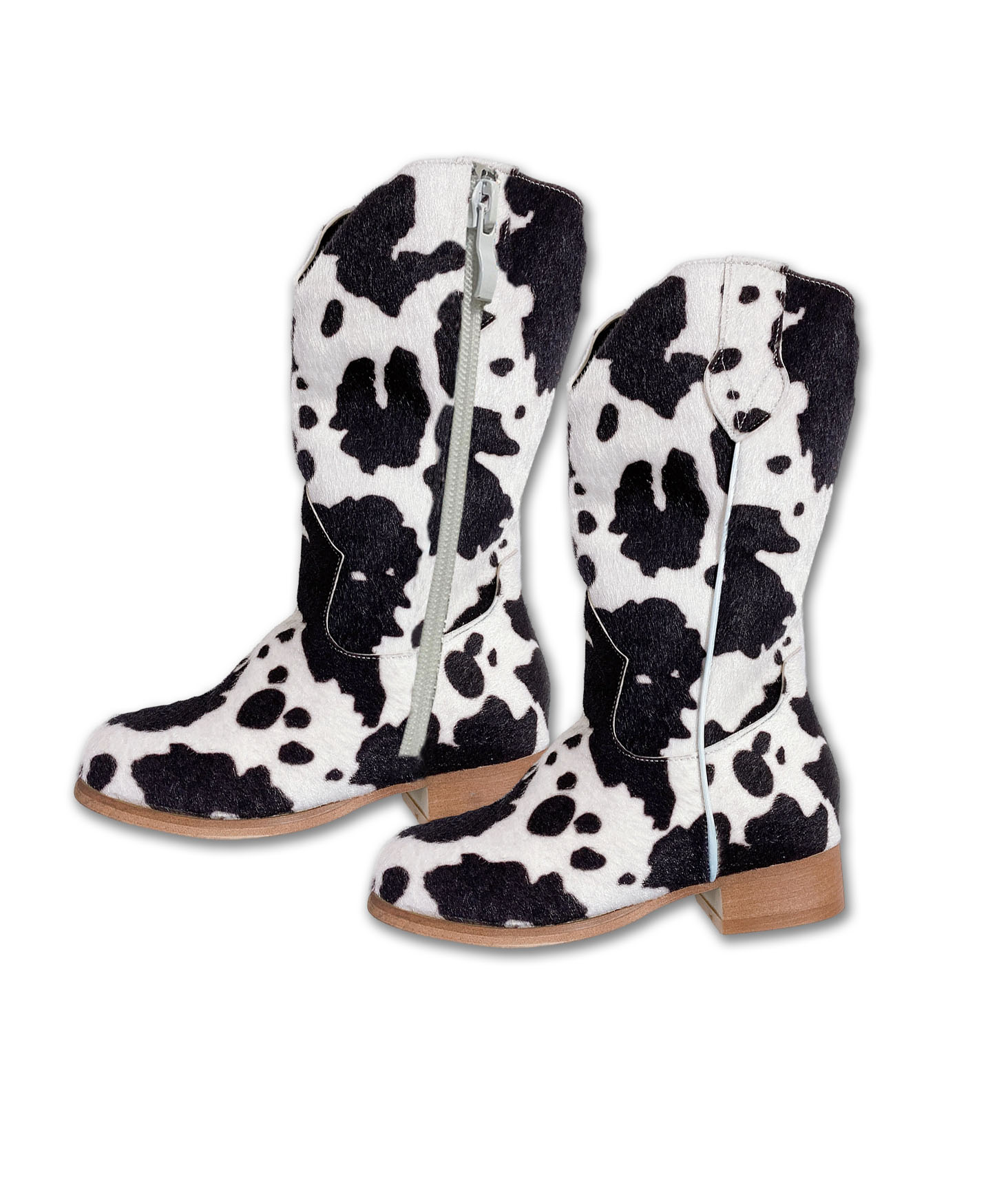 New arrival kids glitter western cow printed cowboy boots customizable