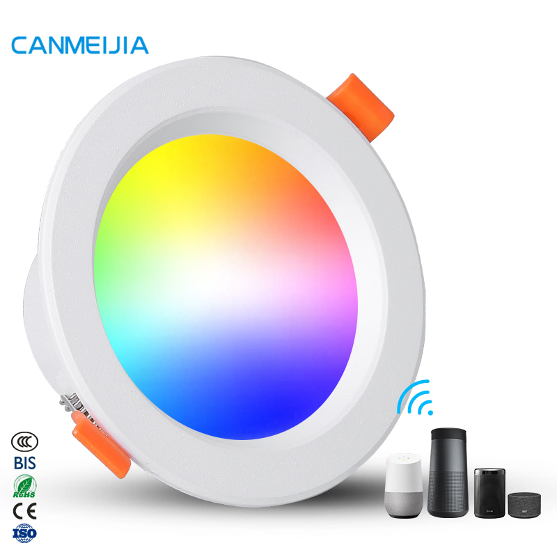 New Focos Dimmable Google Home Alexa Tuya Adjustable Rgb Wifi Downlight New Design Recessed Ceiling Led Spot Light Downlight