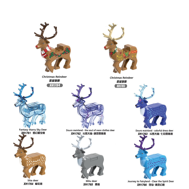 XH1784 X0319 Christmas reindeer elk sika deer Building blocks brick Educational Toy for Kids Boys girls