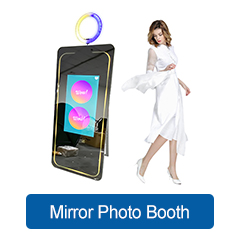 Chrome green curve shape fabric custom print 8x8ft  photo booth backdrop enclosure 360 photo booth backdrop with led lights