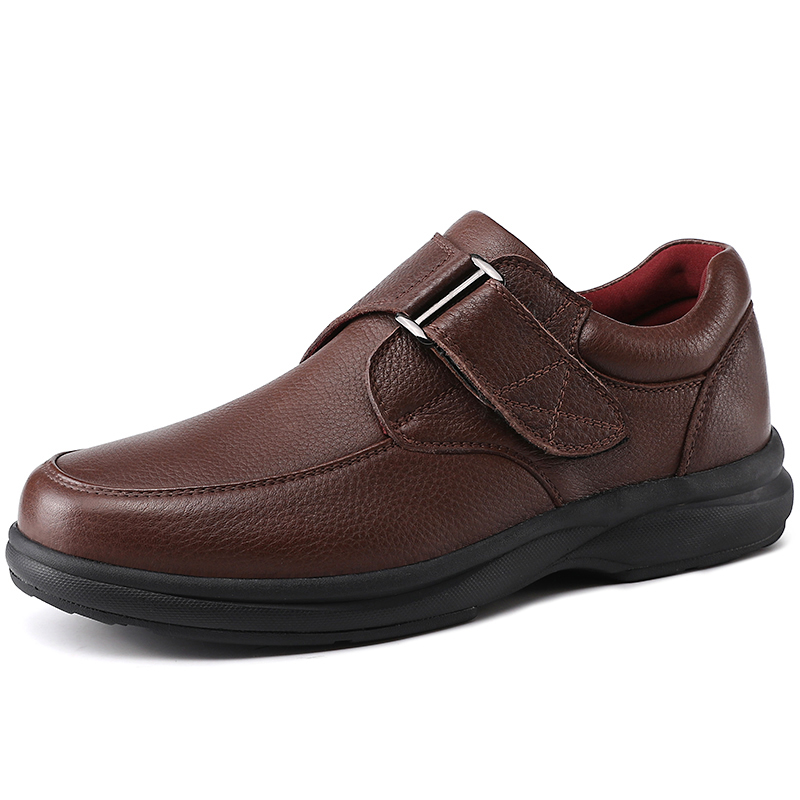 Customize Top Genuine Leather Casual Men Medical Diabetic Shoes Extra Wide Men Shoes for Diabetic